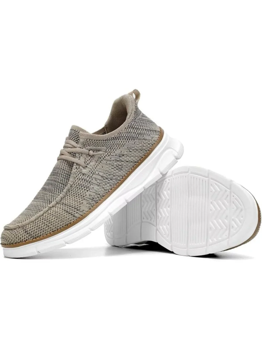 Men's Beige Tan Slip On Loafers Comfortable Boat Casual Walking Sneaker Shoes